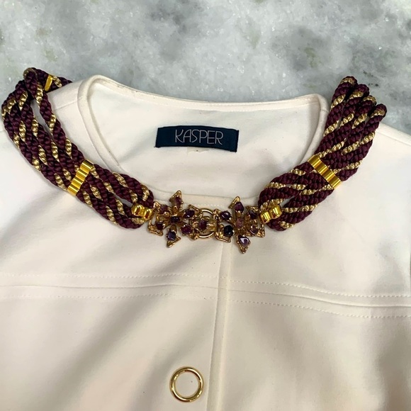 Vintage Jeweled Statement Belt or Necklace /Collar Purple Gold Franklab Designer - Picture 7 of 13